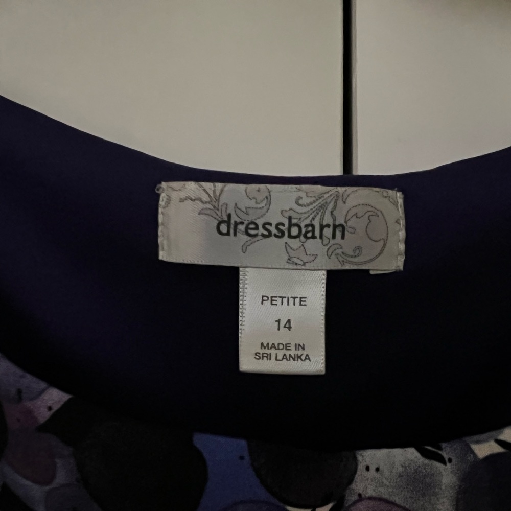 Dressbarn Purple Print Sheath Ruched Dress - Picture 5 of 8